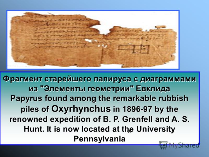 Фрагмент старейшего папируса с диаграммами из 