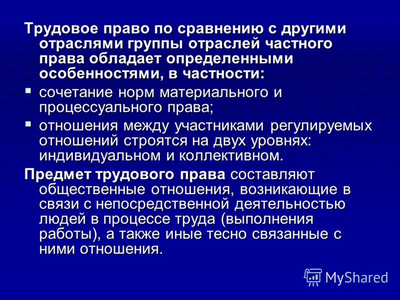 В предмет трудового права входят отношения работника В предмет трудового права входят отношения работника
