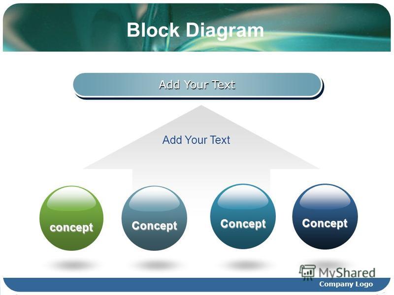 Company Logo Block Diagram Add Your Text concept Concept Concept Concept