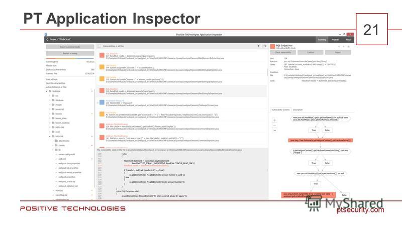ptsecurity.com 21 PT Application Inspector