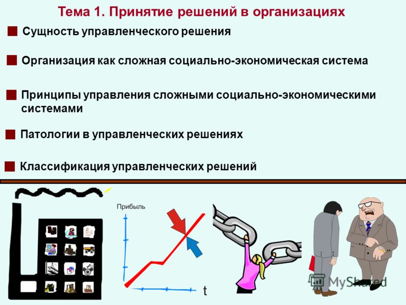 решения на сущность примере управленческого