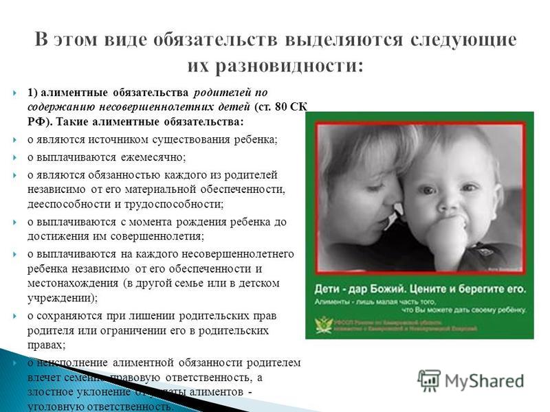 когда родитель может подать на алименты с ребенка Президента, подводящего