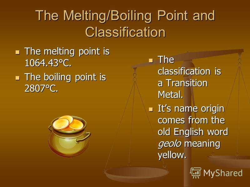 gold melting point boiling some