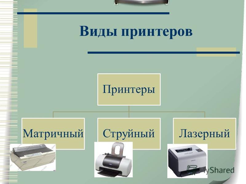 Проект на тему виды принтеров
