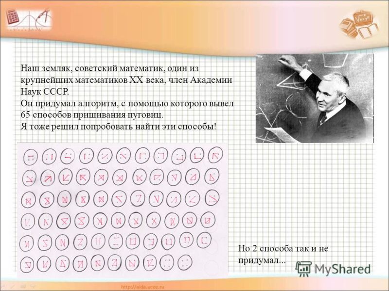 Наш земляк, советский математик, один из крупнейших математиков ХХ века, член Академии Наук СССР. Он придумал алгоритм, с помощью которого вывел 65 сп