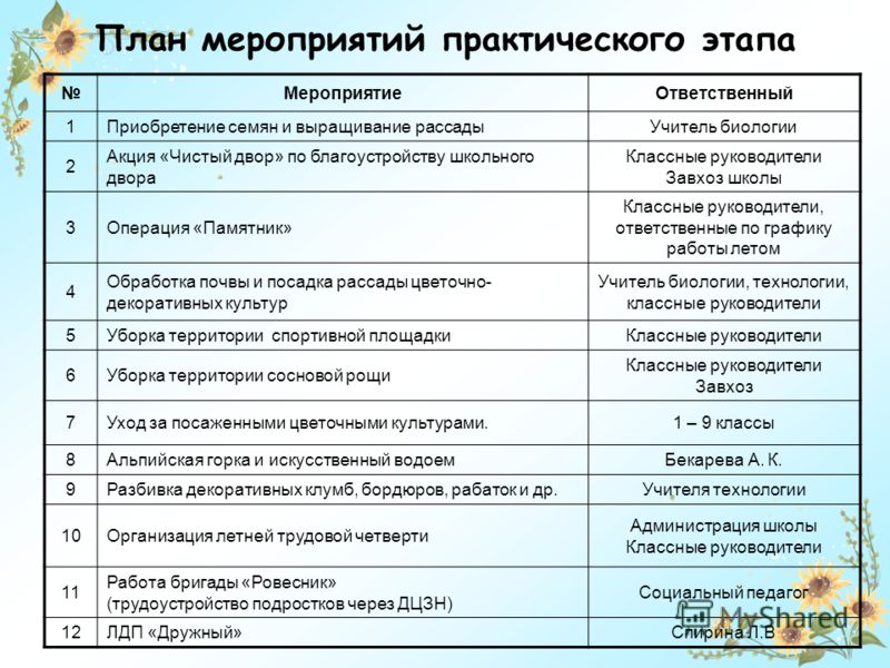Презентация благоустройства школьного двора