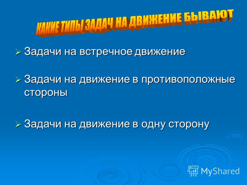 Схемы решения задач на движение 4 класс