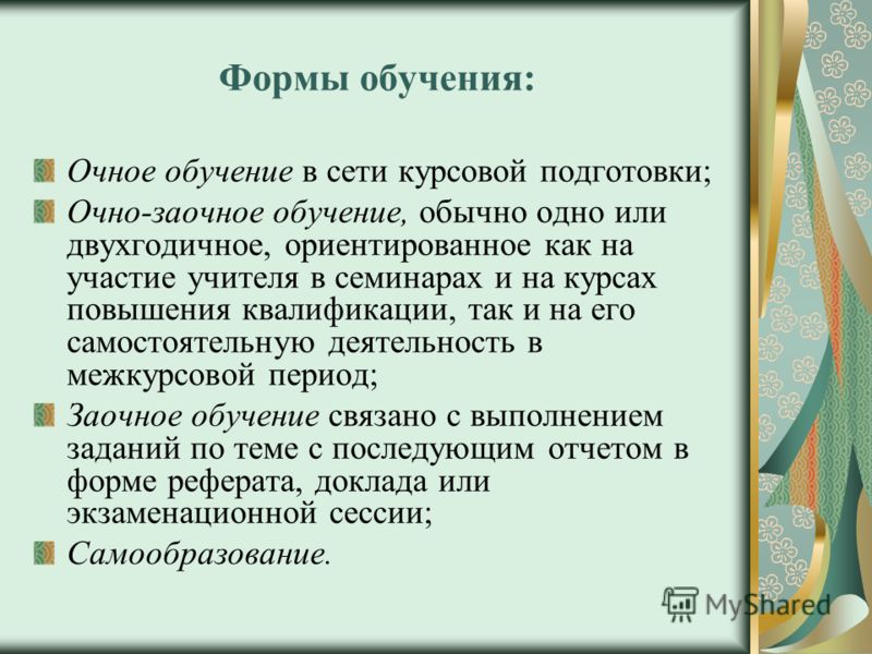 Формы содержания самостоятельных заданий Формы содержания самостоятельных заданий