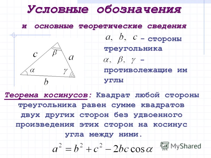 Презентация по теме решение треугольников 9 класс