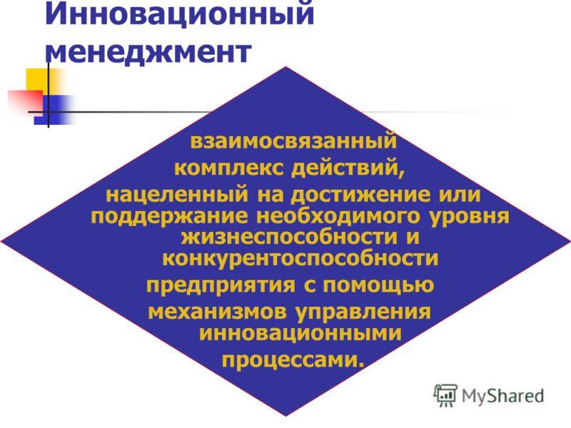 Реферат: .Понятие инновационного менеджмента Реферат: .Понятие инновационного менеджмента