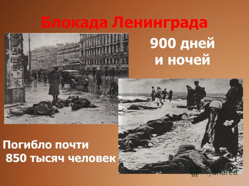 Блокада Ленинграда 900 дней и ночей Погибло почти 850 тысяч человек