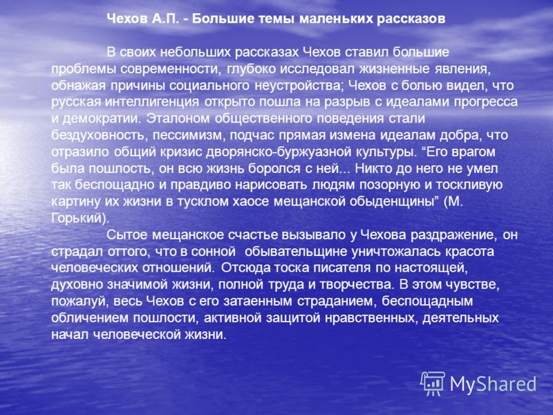 Сочинение по теме Изображение повседневной жизни в произведениях А.П. Чехова