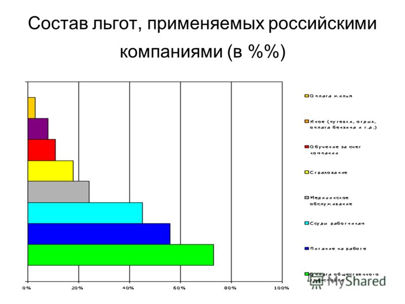 Состав льгот, применяемых российскими компаниями (в %)