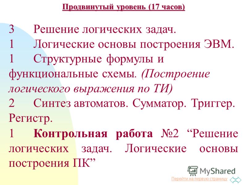 Контрольная работа по теме Решение логических задач