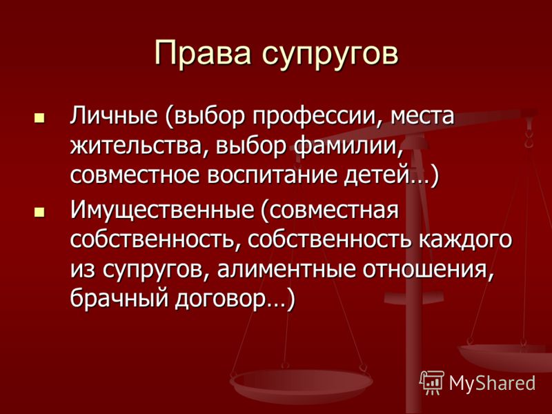 пытался Права жены в браке приемной