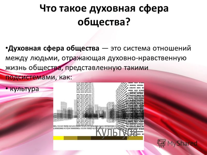 Духовная жизнь общества как самостоятельная часть общественной жизни