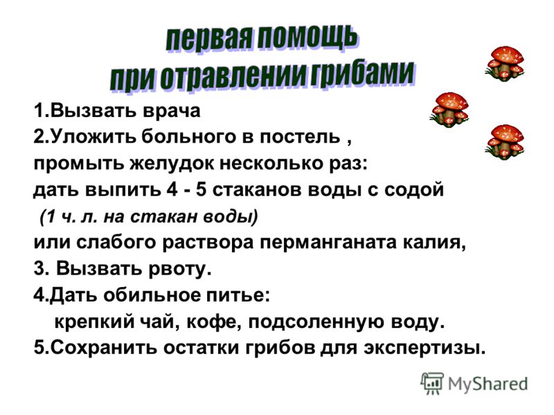 При отравление грибами что делать в домашних условиях При отравление грибами что делать в домашних условиях
