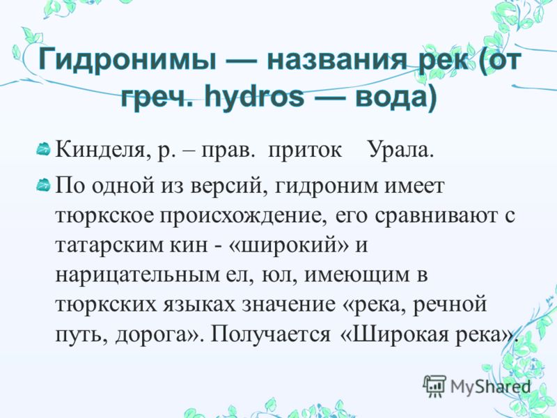 Скачать презентацию на тему Исследовательская работа Гидронимы Пильнинского райо
