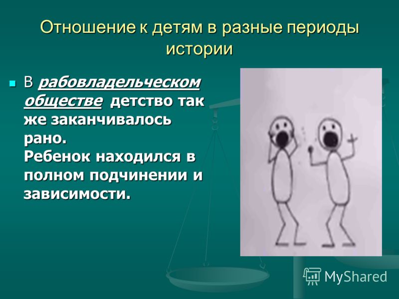 Отношение к детям в разные исторические периоды Отношение к детям в разные исторические периоды