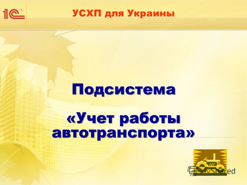 Подсистема «Учет работы автотранспорта» УСХП для Украины