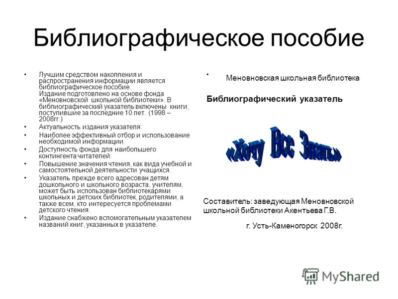 Библиографические пособия в библиотеке примеры 2025 год Схема анализа библиографического пособия