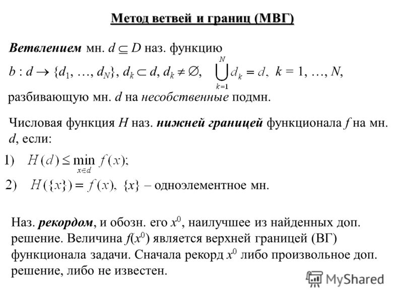 Метод ветвей и границ для задачи о рюкзаке поисковые рюкзаки