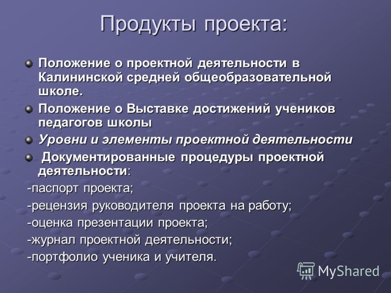 Положение о проекте школы