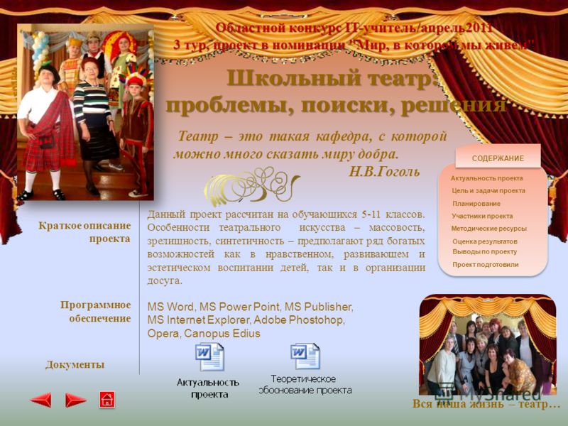 Школьный театр проект федеральный