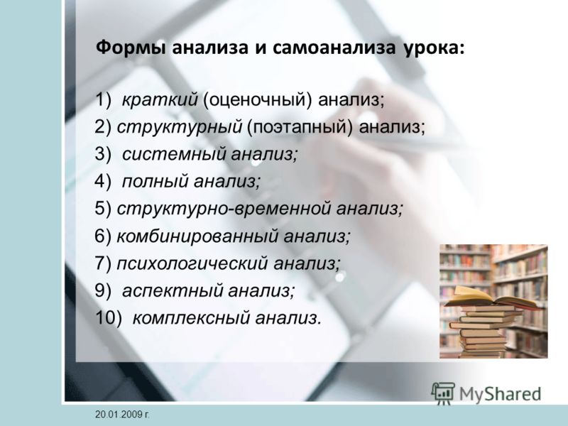 бланк самоанализа урока по фгос образец