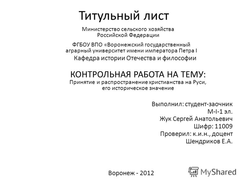 Титульный лист рггу