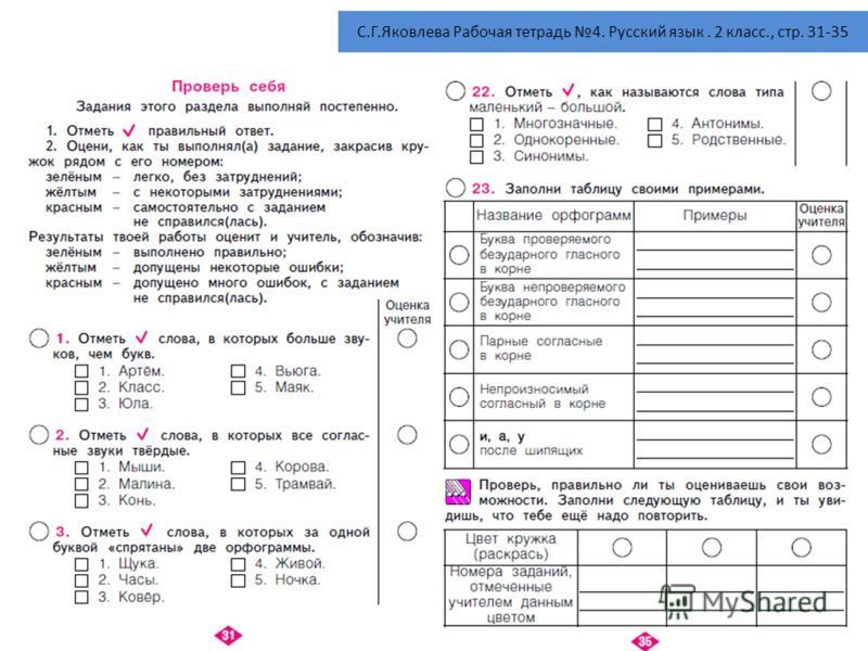 Решебник по русскому языку 2 класс яковлева с.г 2018 рабочая тетрадь 2 бесплатно