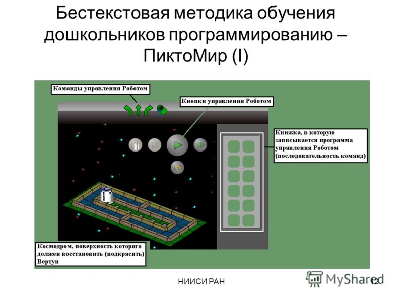 НИИСИ РАН12 Бестекстовая методика обучения дошкольников программированию – ПиктоМир (I)