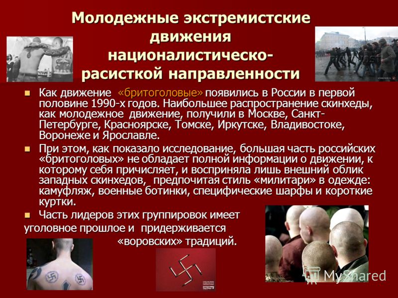 Молодежные экстремистские движения