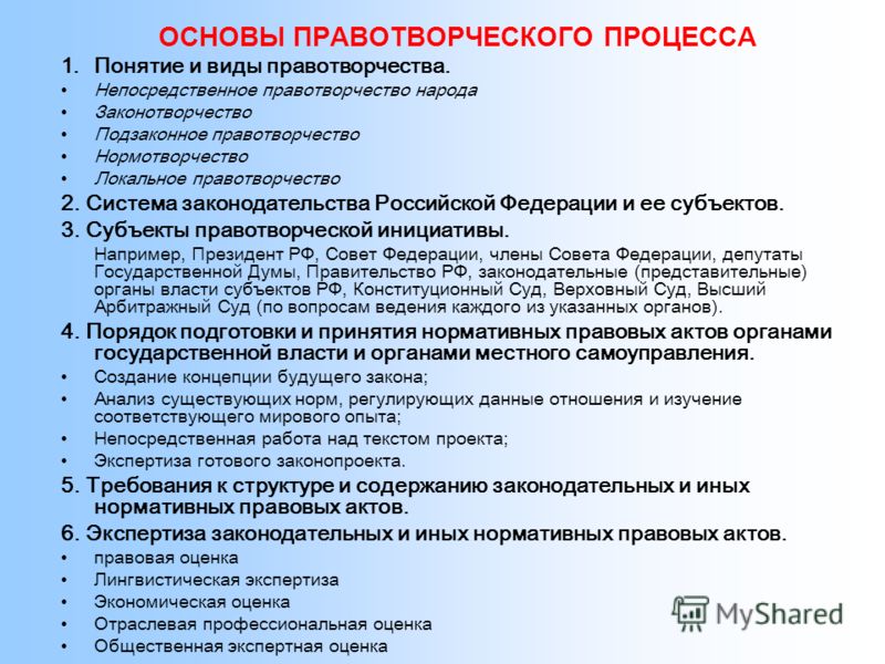 Роль подзаконных актов в нормотворчестве