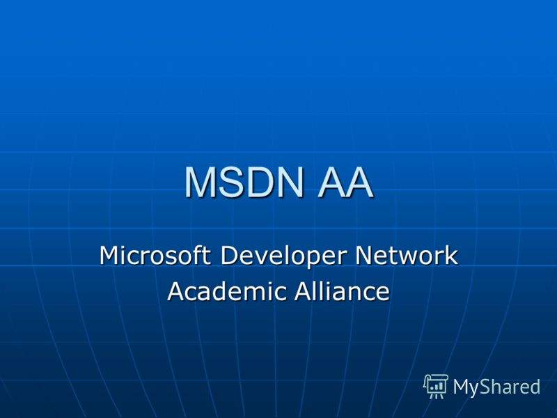 MSDN AA Microsoft Developer Network Academic Alliance
