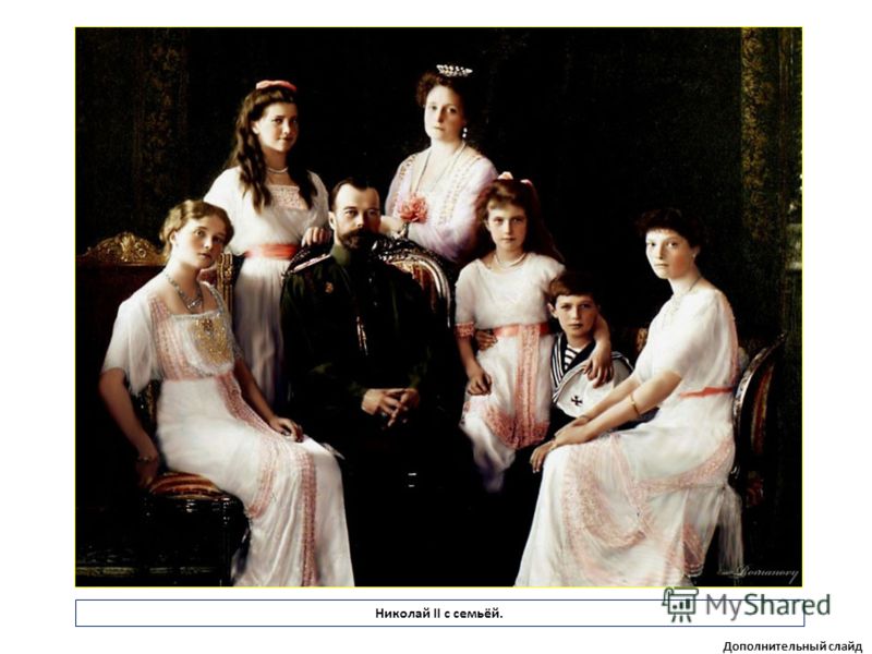 Николай II с семьёй. Дополнительный слайд