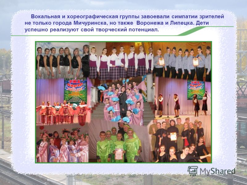 Вокальная и хореографическая группы завоевали симпатии зрителей не только города Мичуринска, но также Воронежа и Липецка. Дети успешно реализуют свой творческий потенциал.