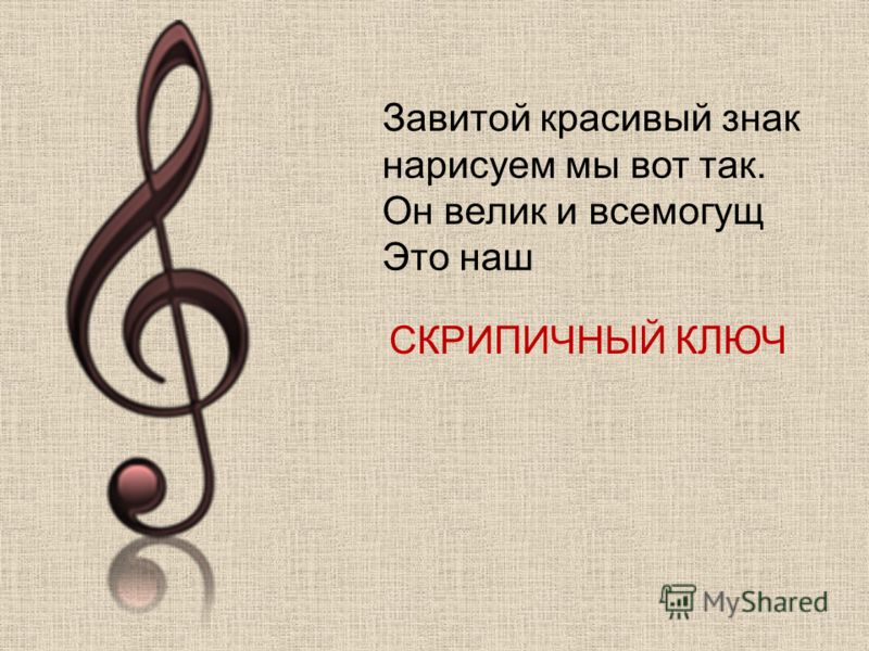 Стих о скрипичном ключе Стих о скрипичном ключе