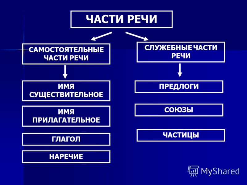 Урок части речи самостоятельные Урок части речи самостоятельные