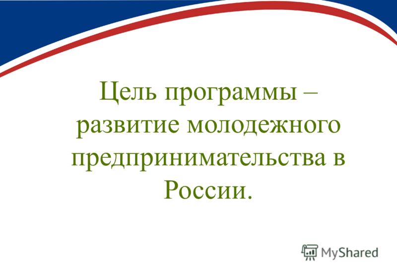 Цель программы – развитие молодежного предпринимательства в России.