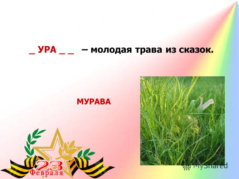 МУРАВА _ УРА _ _ – молодая трава из сказок.