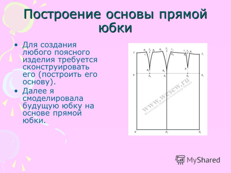 Основа Прямой Юбки 6 Класс