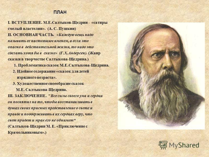 Сочинение по теме М. Е. Салтыков-Щедрин — сатирик