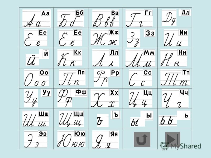 Образец письменных букв русского алфавита скачать бесплатно