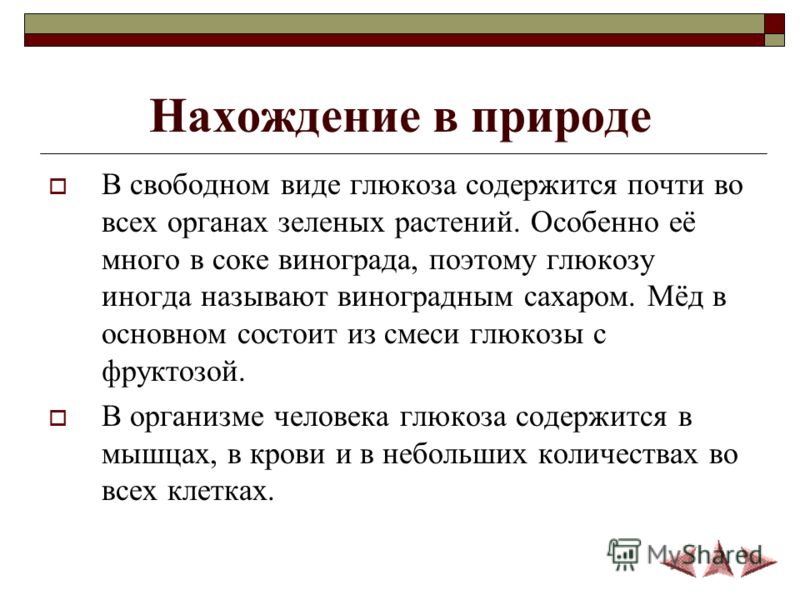 Где находится глюкоза