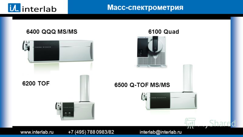 www.interlab.ru+7 (495) 788 0983/82interlab@interlab.ru Масс-спектрометрия 6100 Quad 6200 TOF 6400 QQQ MS/MS 6500 Q-TOF MS/MS