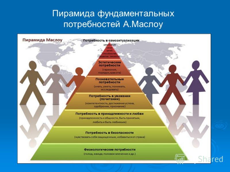 Пирамида фундаментальных потребностей А.Маслоу