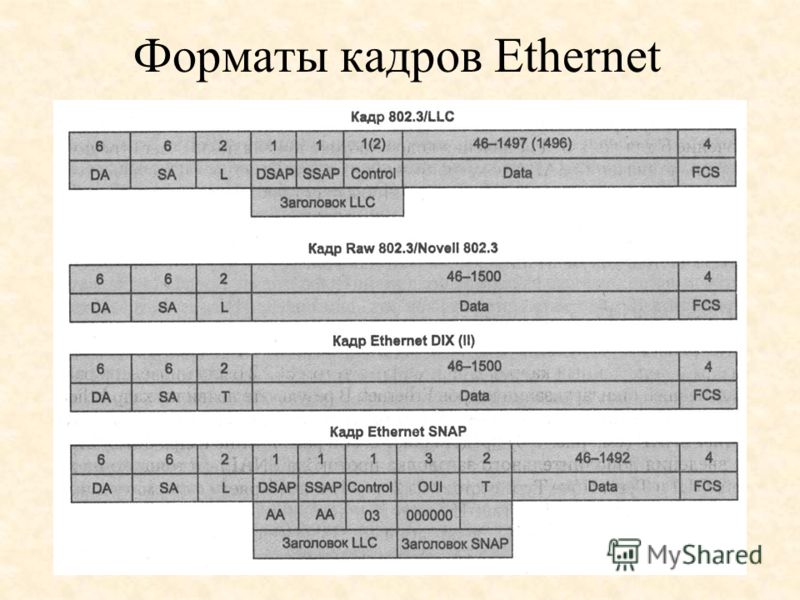 Форматы кадров Ethernet