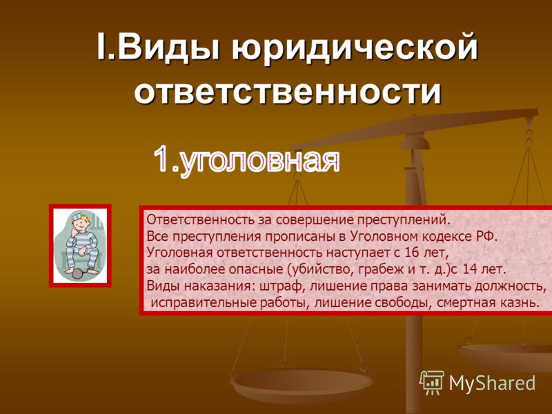 Виды юридической ответственности материальная