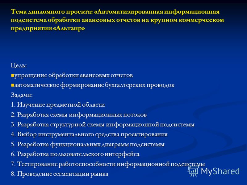 Итоговый проект по автоматизации тестирования Презентация на тему: "Тема дипломного проекта: "Автоматизированная информационна